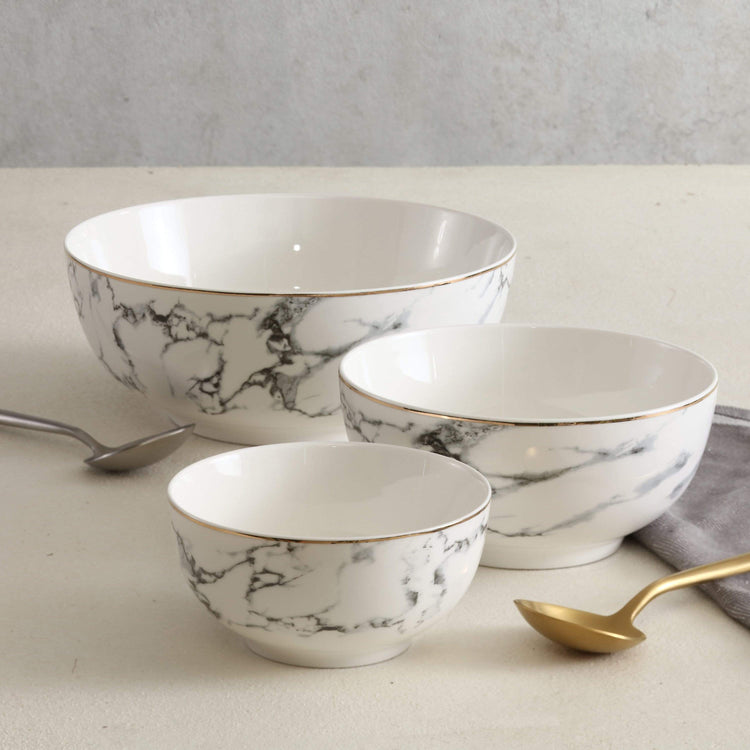 Exquisite Marble Bowl Set 3 pcs - All Sizes Collection (3 