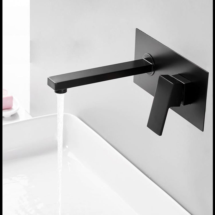 Exquisite Matte Black Wallmounted Bathroom Faucet - Faucet