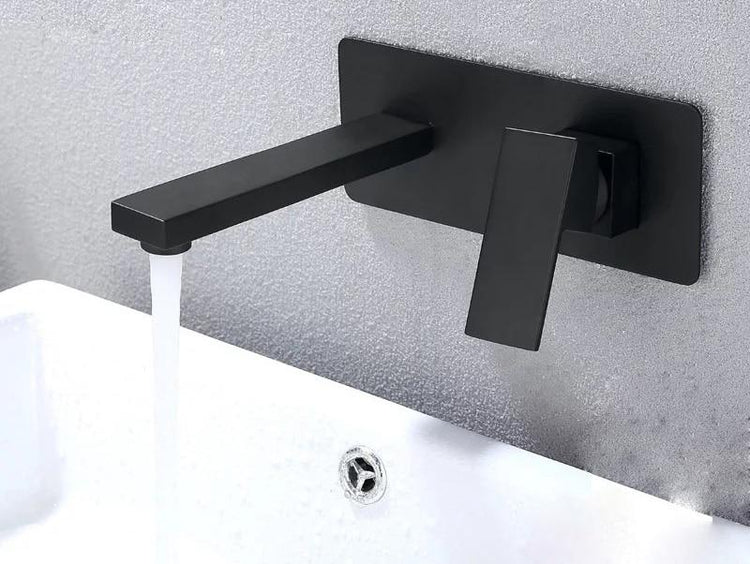 Exquisite Matte Black Wallmounted Bathroom Faucet - Faucet