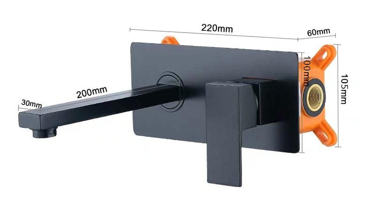 Exquisite Matte Black Wallmounted Bathroom Faucet - Faucet