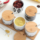 Exquisite Stone Finish Spice Jar Set - Décor
