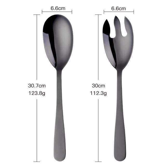 Fashionable Bright Serving Stainless Steel Spoons - Black - 