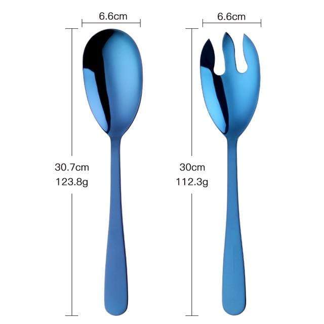 Fashionable Bright Serving Stainless Steel Spoons - Blue - 