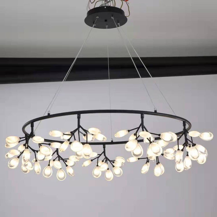 Fire Fly Horizontal Chandelier - Circular - 45 Heads / Black