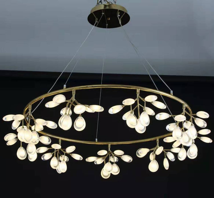 Fire Fly Horizontal Chandelier - Circular - 45 Heads / Gold 