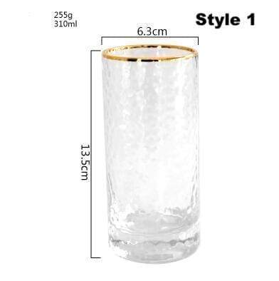 Frosted Gold Rim Glass Collection - 1 - Glass