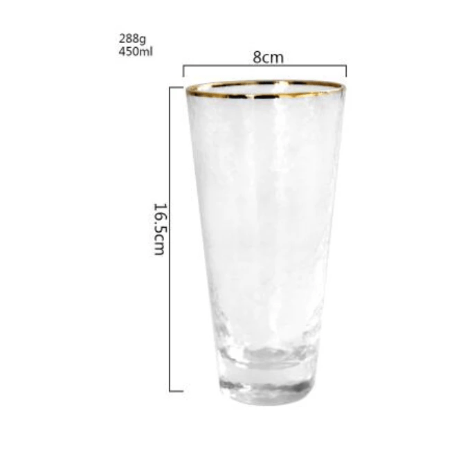 Frosted Gold Rim Glass Collection - 3 - Glass