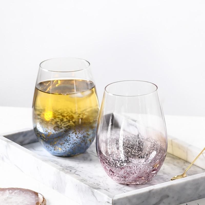Frosted Metal Designer Glass Cup - Glass