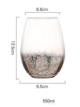 Frosted Metal Designer Glass Cup - Gold Ice / 1 Piece - 