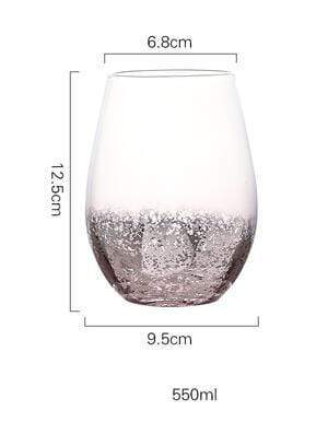Frosted Metal Designer Glass Cup - Pink Ice / 1 Piece - 