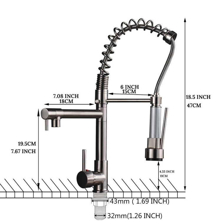 Futuristic LED Pull Out Kitchen Faucet - Faucet