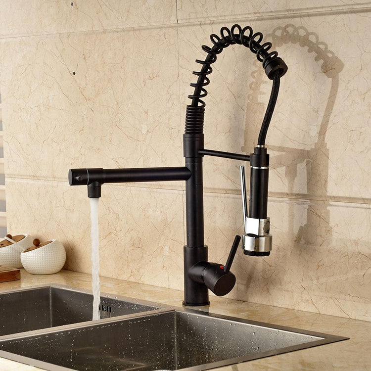 Futuristic LED Pull Out Kitchen Faucet - Faucet