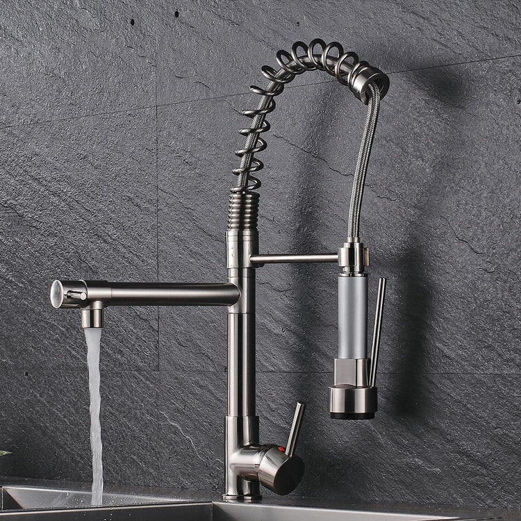 Futuristic LED Pull Out Kitchen Faucet - Faucet