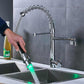 Futuristic LED Pull Out Kitchen Faucet - Chrome B - Faucet
