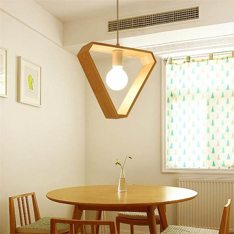 Geometric Shaped Wood Pendant Lamp - Pendant Lamp