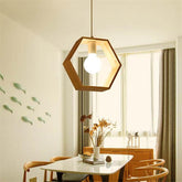 Geometric Shaped Wood Pendant Lamp - Pendant Lamp