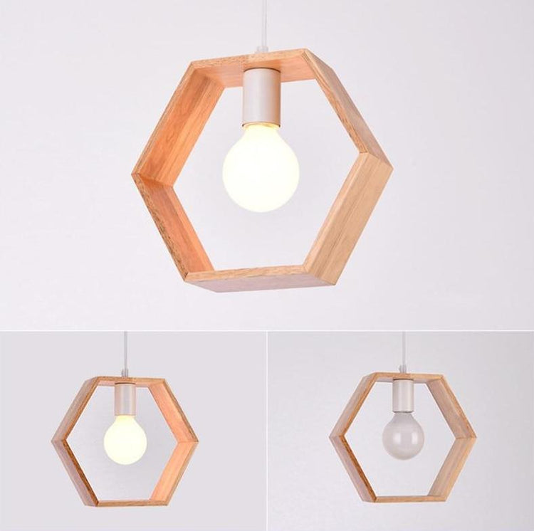 Geometric Shaped Wood Pendant Lamp - Pendant Lamp