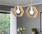 Geometric Shaped Wood Pendant Lamp - Hexagon / Without Light