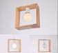 Geometric Shaped Wood Pendant Lamp - Square / Without Light 
