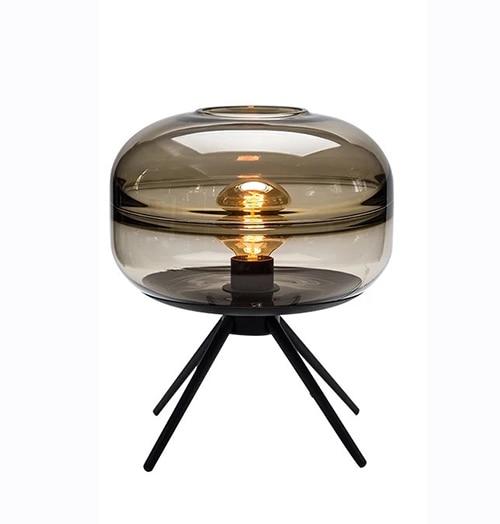 Glass Dome Hubble Industrial LED Desk Lamp - Brown - Table 
