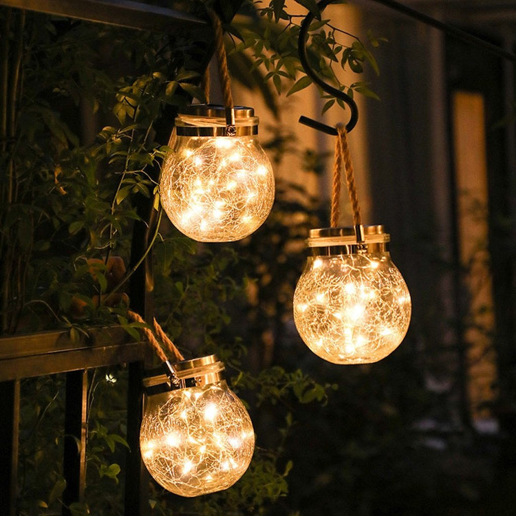 Glass Jar LED Garden Hanging Lamp - Outdoor Light