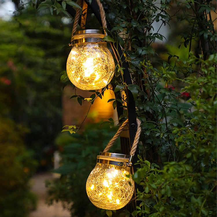 Glass Jar LED Garden Hanging Lamp - Outdoor Light