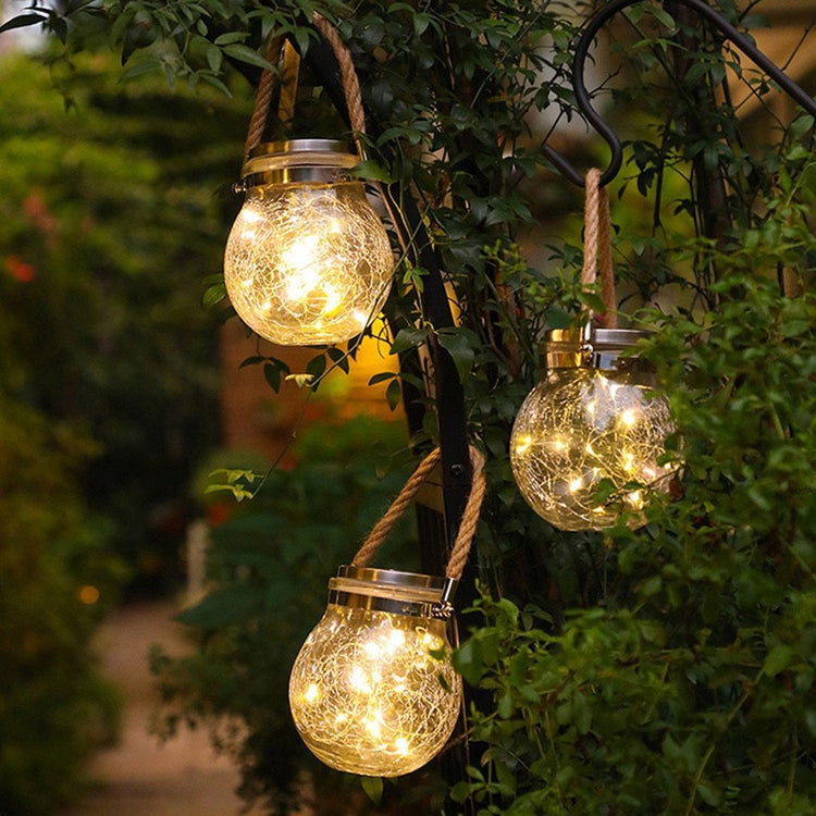 Glass Jar LED Garden Hanging Lamp - Outdoor Light