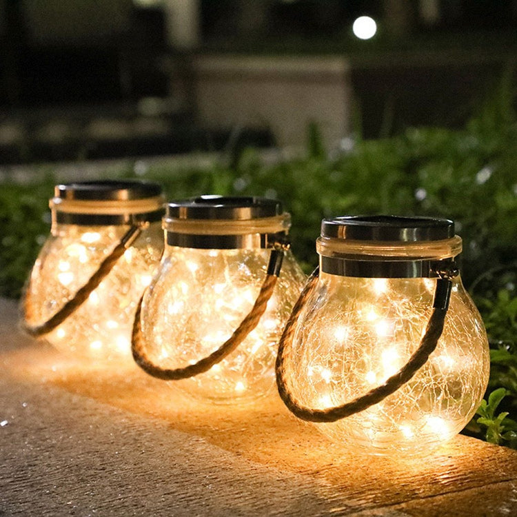 Glass Jar LED Garden Hanging Lamp - Outdoor Light