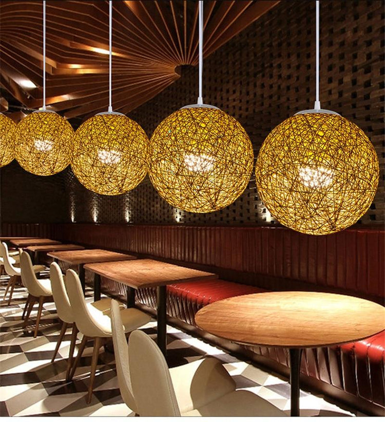 Globe Wicker Pendant Lamp - Pendant Lamp