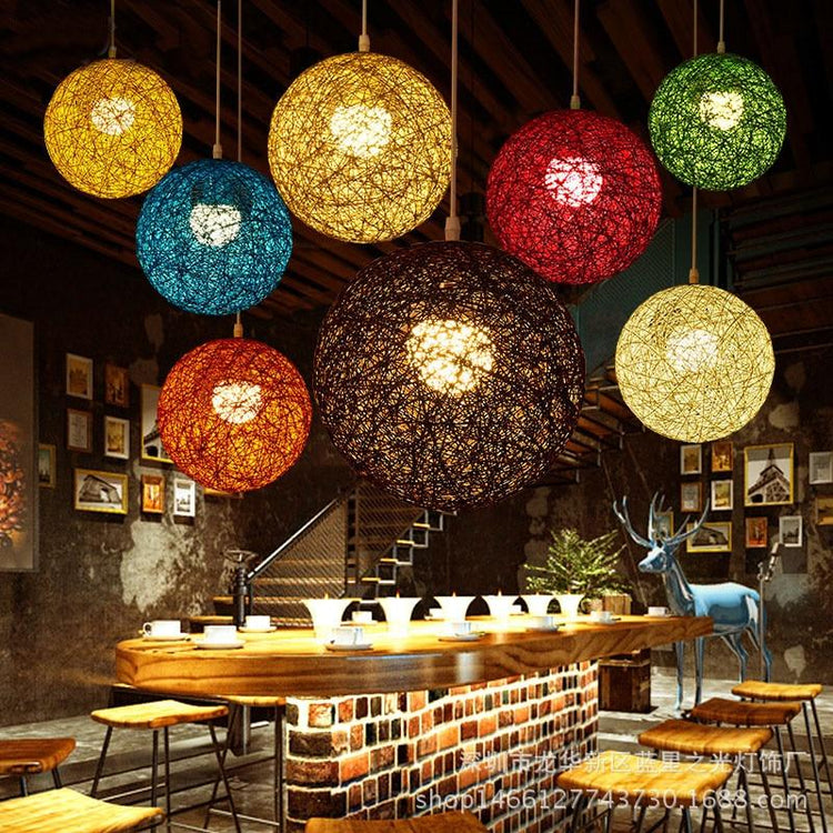 Globe Wicker Pendant Lamp - Pendant Lamp