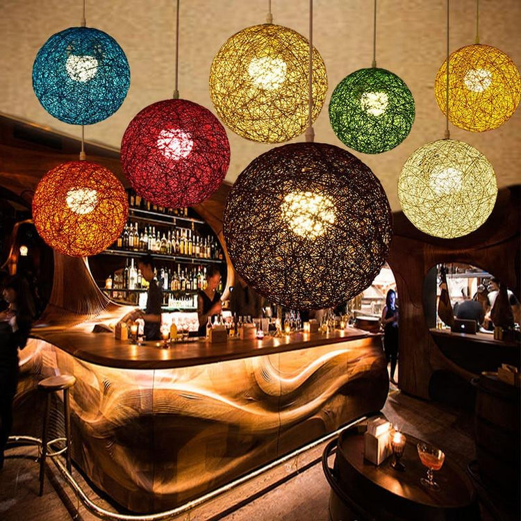 Globe Wicker Pendant Lamp - Pendant Lamp