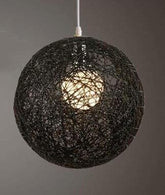 Globe Wicker Pendant Lamp - Black / Small - 8 - Pendant Lamp