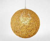 Globe Wicker Pendant Lamp - Gold / Small - 8 - Pendant Lamp