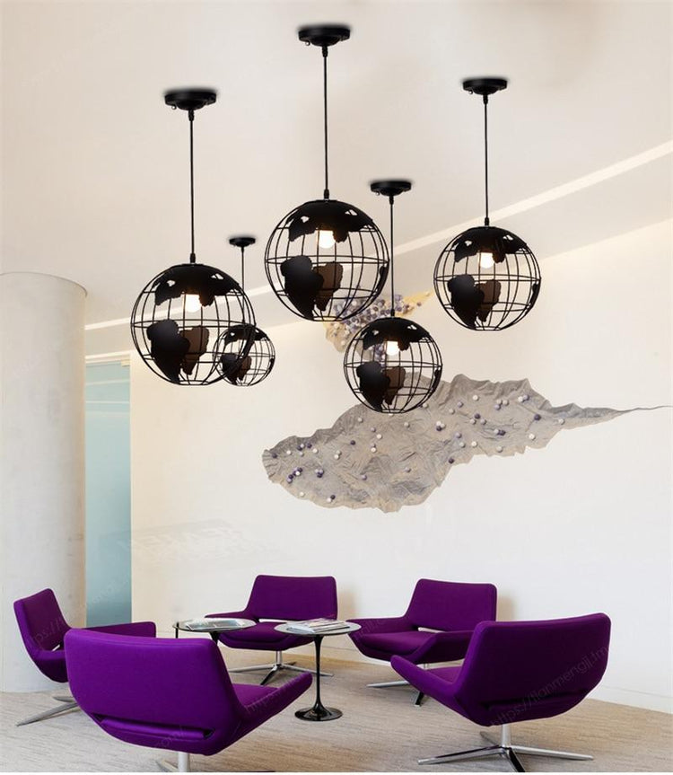 Globe of the World Pendant Lamp - Black / 7.9 - Pendant Lamp