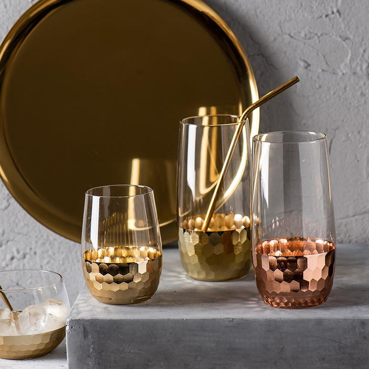 Gold Honeycomb Glass Collection - Glass