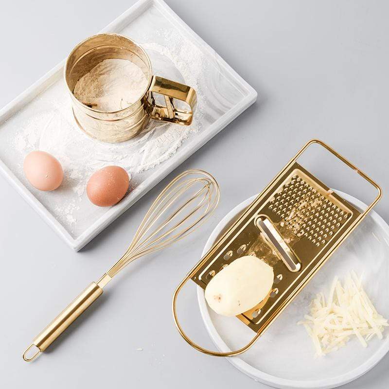 Golden Finish Baking Tools - 3 Piece Set - Baking & Pastry 