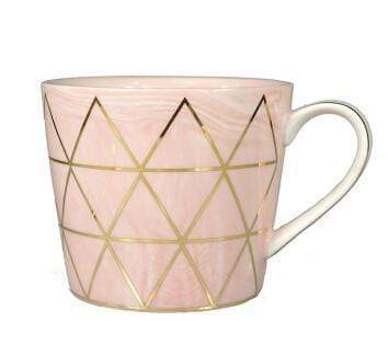 Golden Triangle Print Mug - Pink Love - Mug