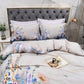 Gray Flora Fauna Egyptian Cotton Duvet Cover Set - Duvet 