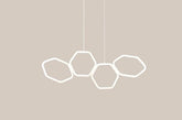 Hexagonal Dining Room Chandelier - White / Cool White / 
