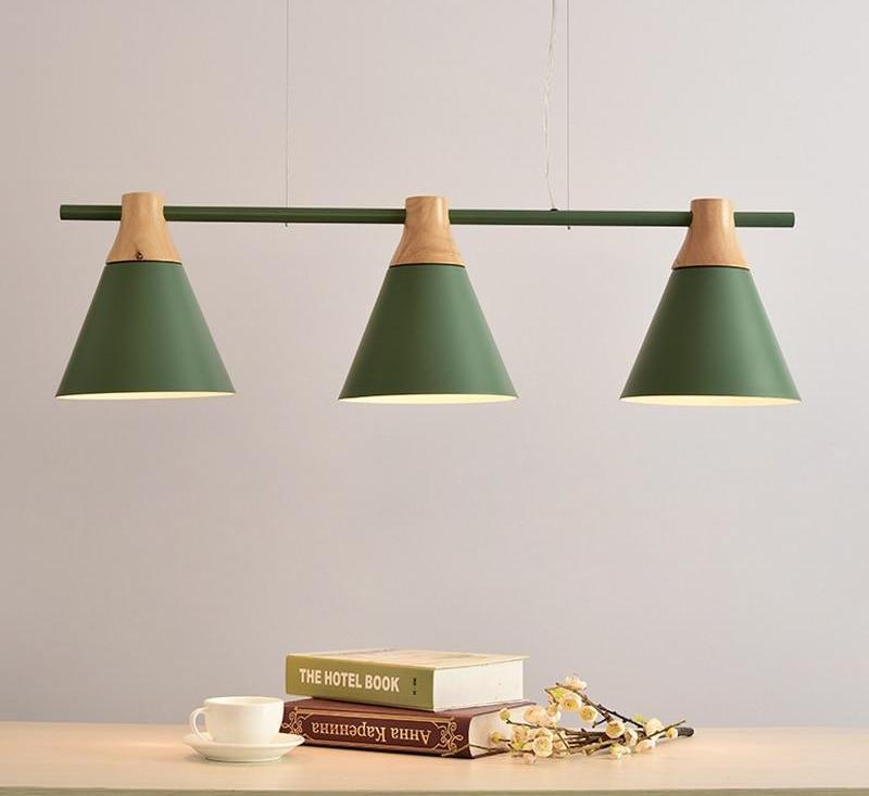 Horizontal Set of Modern Pendant Lamps - Green - Pendant 