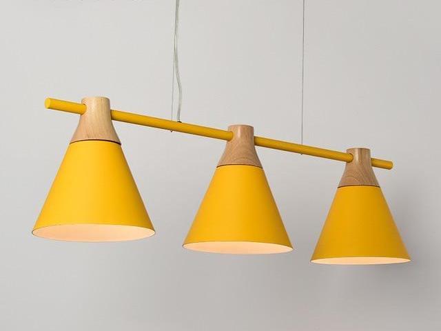 Horizontal Set of Modern Pendant Lamps - Yellow - Pendant 