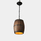 Industrial Wood Barrel Pendant Light - Pendant Lamp