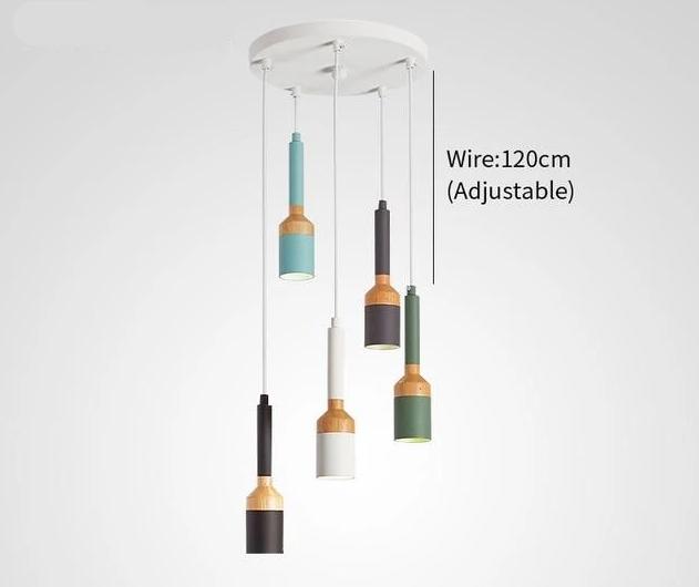 Jaivyn - Contemporary LED Pendant Lamp - 5 x Lamps Round 