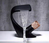 Kiara - Curved Bathroom Faucet - Black Rose Gold - Faucet
