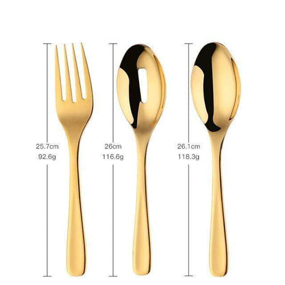 Large Salad Serving Stainless Steel Ladle - Gold - Cutlery 