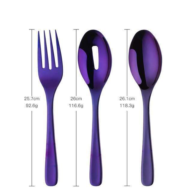 Large Salad Serving Stainless Steel Ladle - Purple - Cutlery
