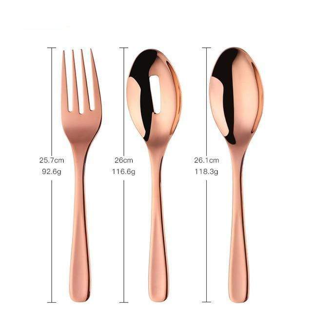 Large Salad Serving Stainless Steel Ladle - Rose Gold - 