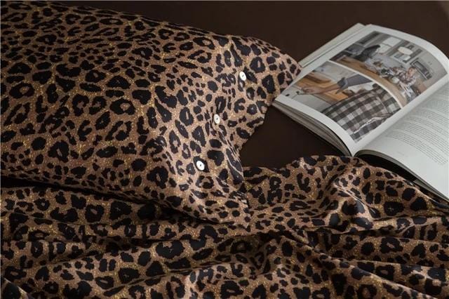 Leopard Print Egyptian Cotton Duvet Cover Set - Duvet Cover 
