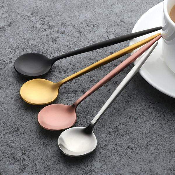 Long Handle Stainless Steel Spoon - 7 Piece Set - Cutlery 