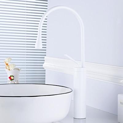 Long Loop Bathroom Kitchen faucet - White / Large - 18 - 